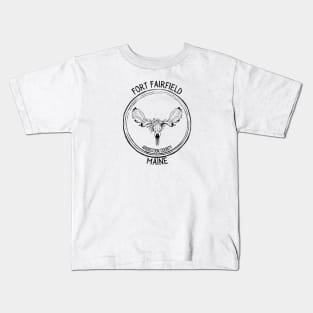 Fort Fairfield Maine Moose Skull Kids T-Shirt